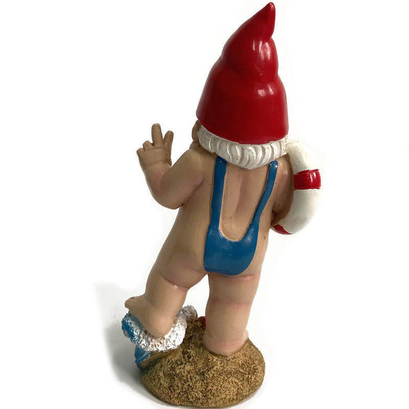 little naughty Borat the garden gnome