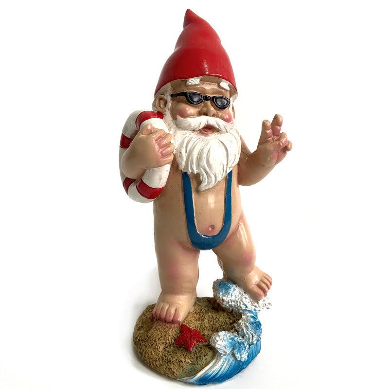 little naughty Borat the garden gnome