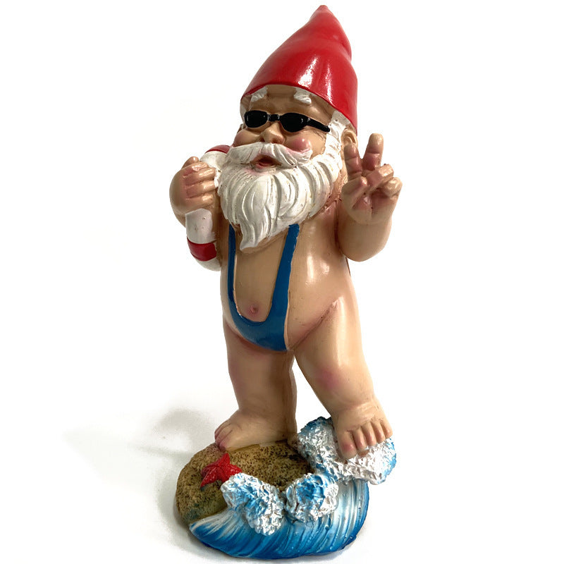 little naughty Borat the garden gnome