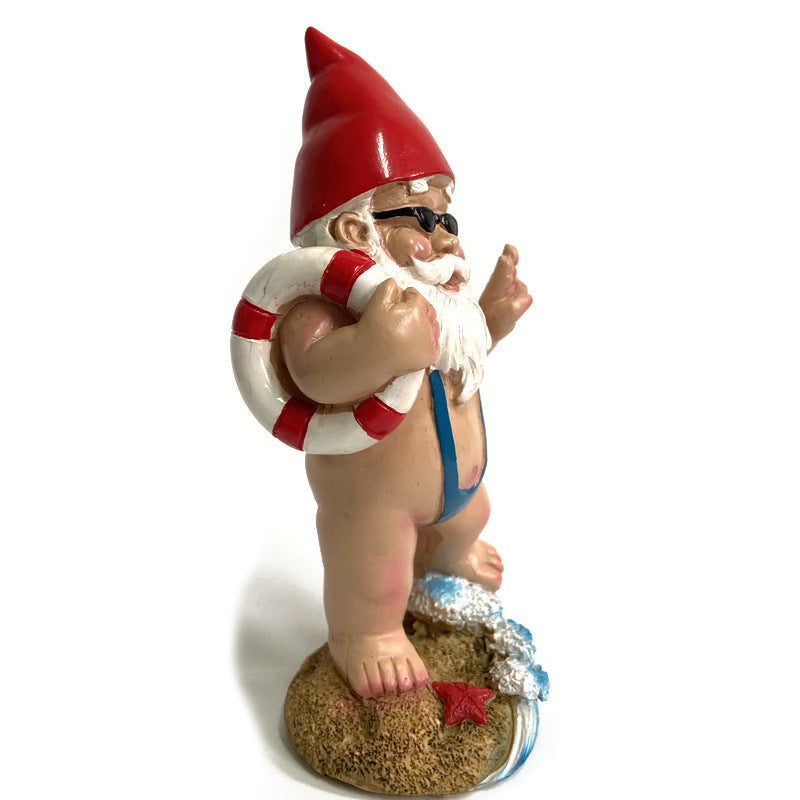 little naughty Borat the garden gnome