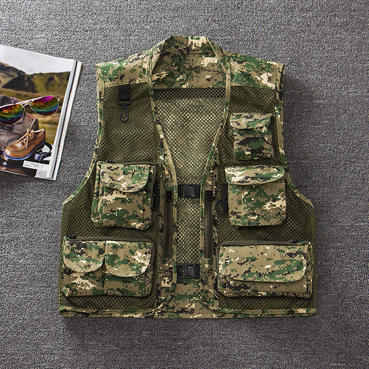 Summer Outdoor Men'S Camouflage Mesh Vest Photography Vest Quick-Drying Vest