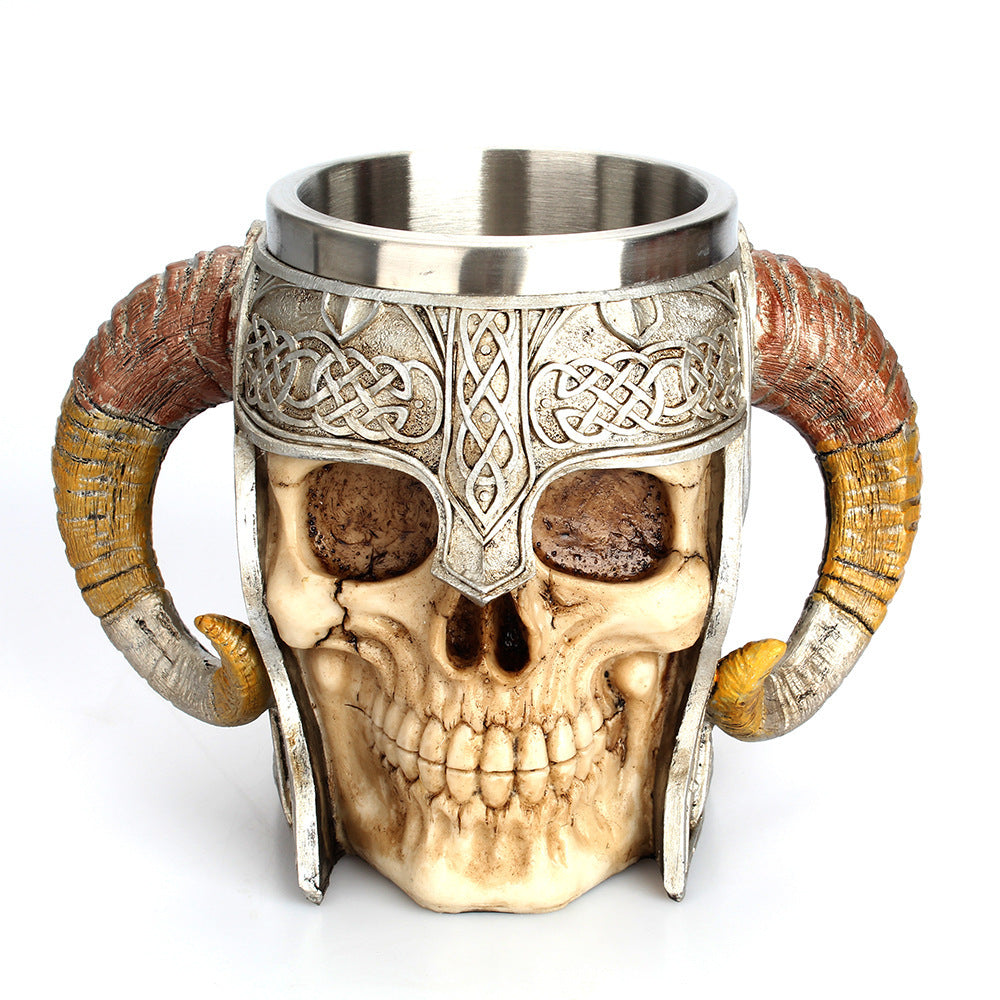 Creative Skull Knight Claw Resin Cup Stainless Steel Drinking Cup