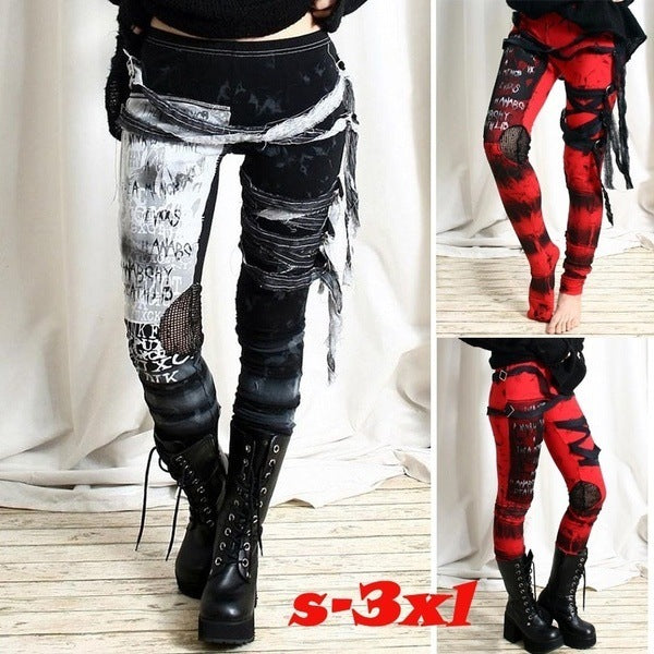 Gothic Mesh Lace-up Leggings