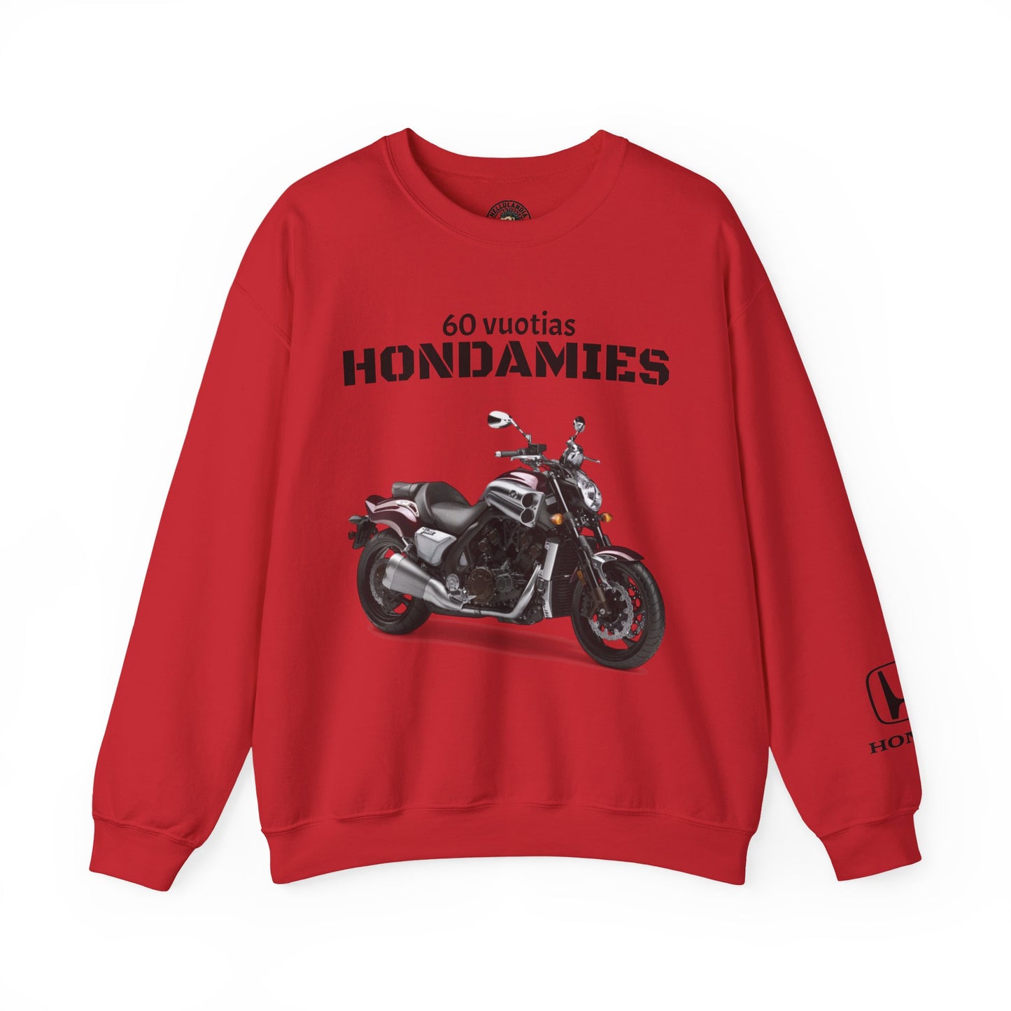 Honda VTX Motorcycle Crewneck Sweatshirt — 60 Vuotias Hondamies Rider Gift