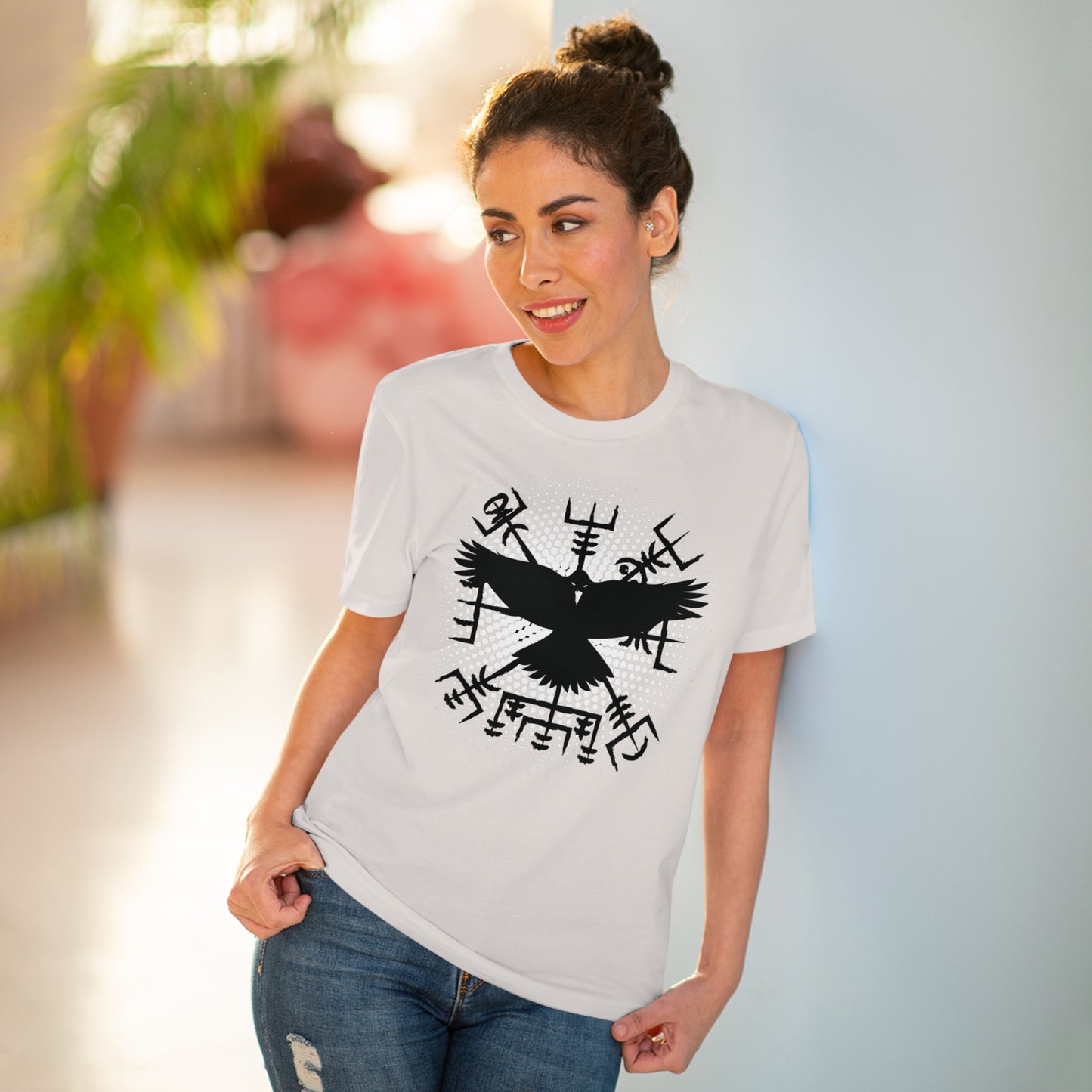 T-shirt unisex eco cotton - vegvisir and raven