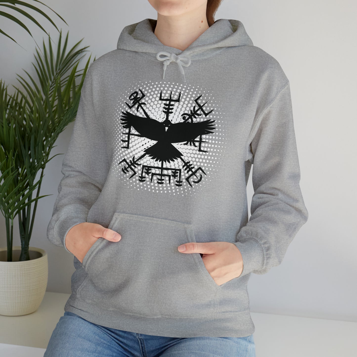 hoodie made of strong cotton - vegvisir raven