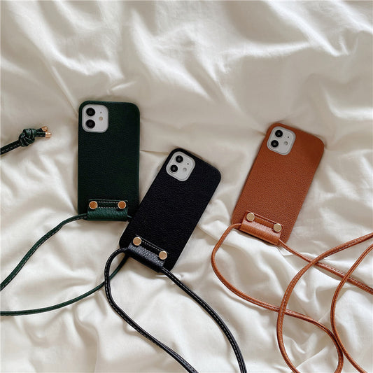 Simple Leather Lanyard Phone Case