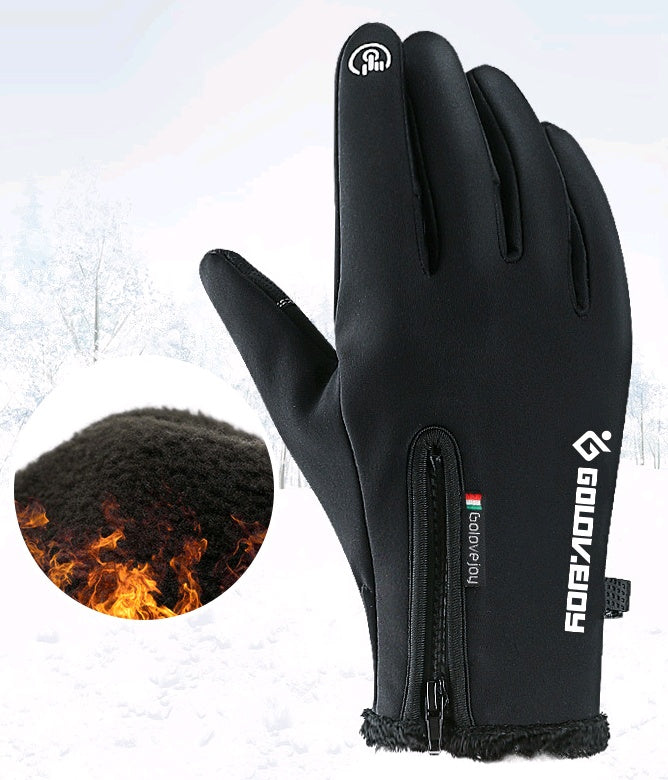 Thermal gloves for motorcycling - brown, black and gray