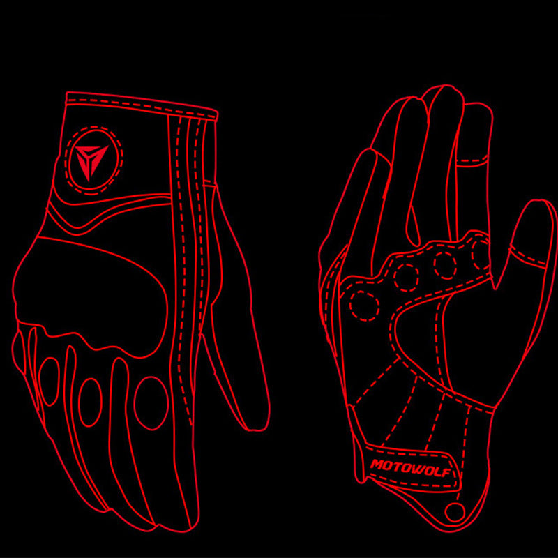 Motorbike  Men's And Women's Leather Carbon Cycling Gloves