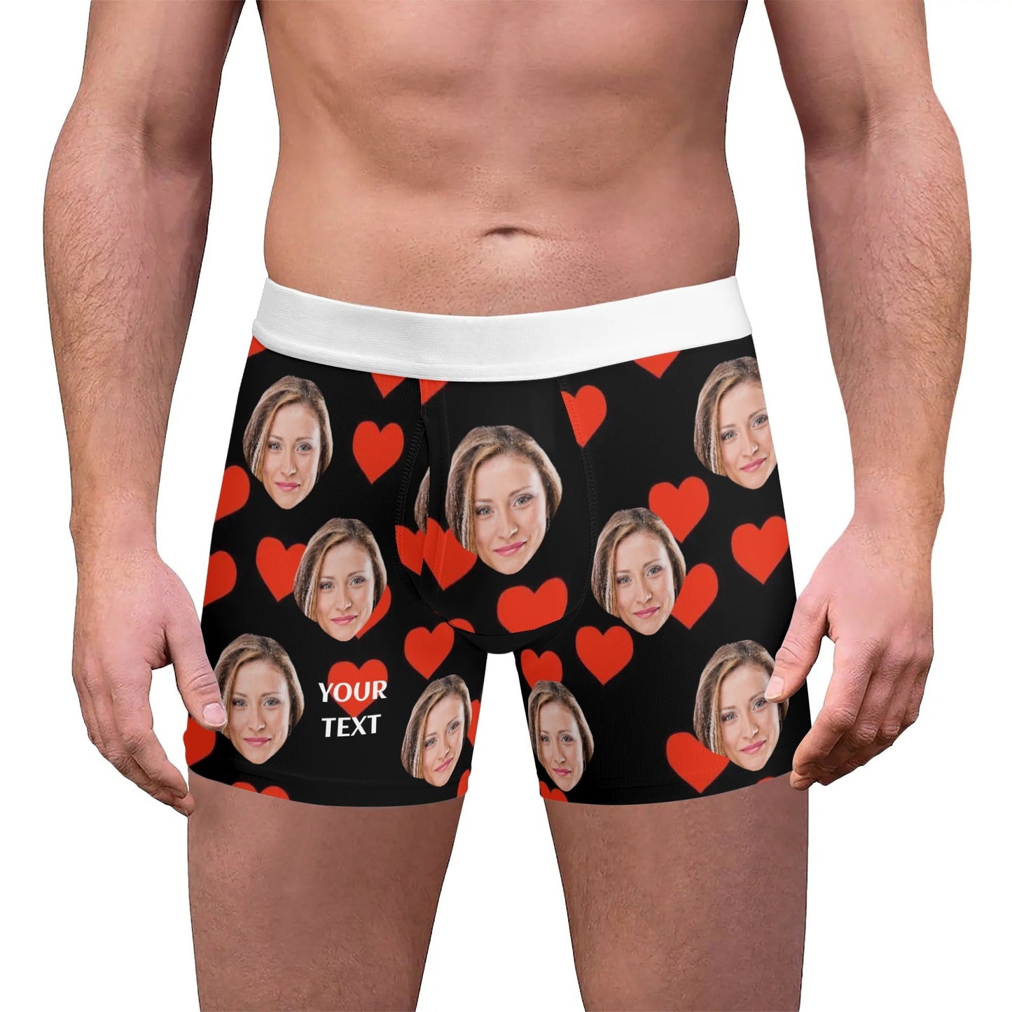 Miesten custom kalsarit - monelle kuvalla ja Tekstillä Koristellut Bokserit