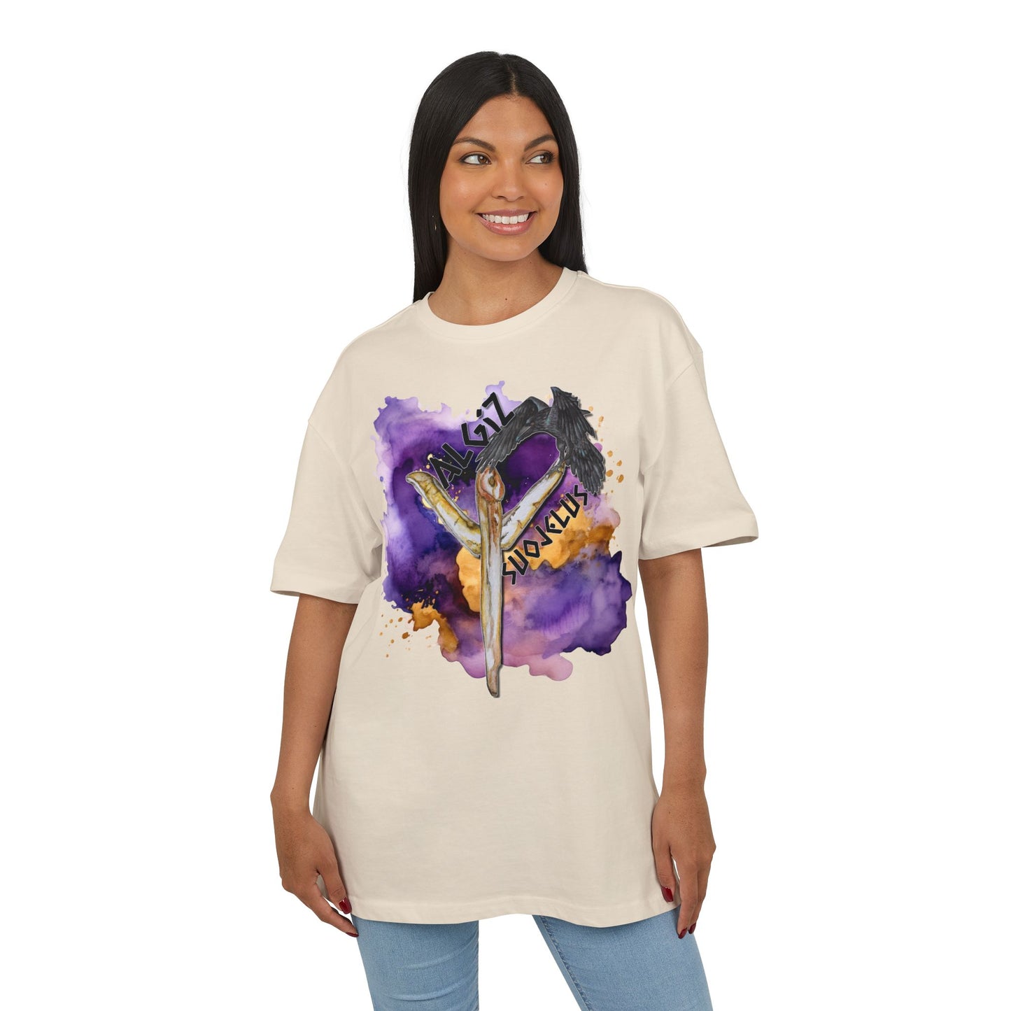 Riimu Algiz t-paita Unisex Heavy Oversize Teeppari