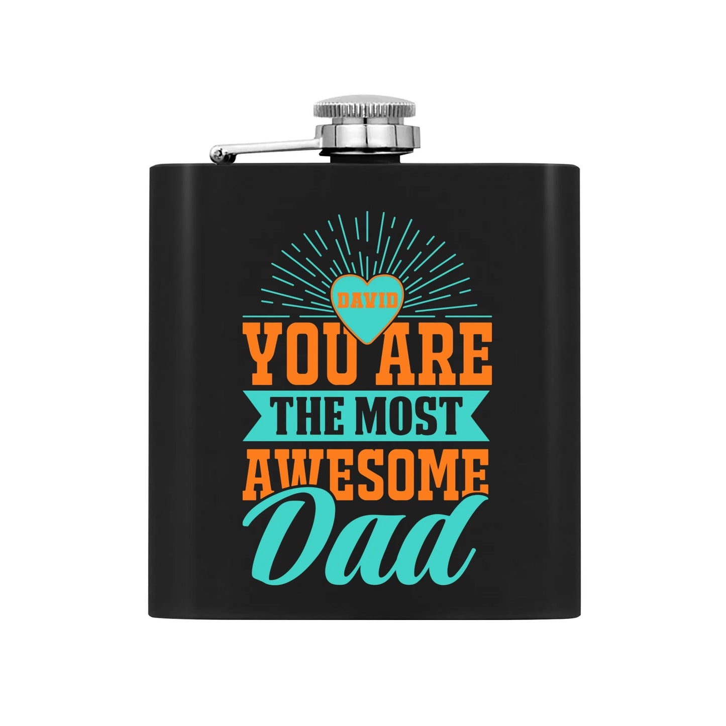 Personalized Hip Flask Set 7oz Black Stainless Steel with A Gift Box