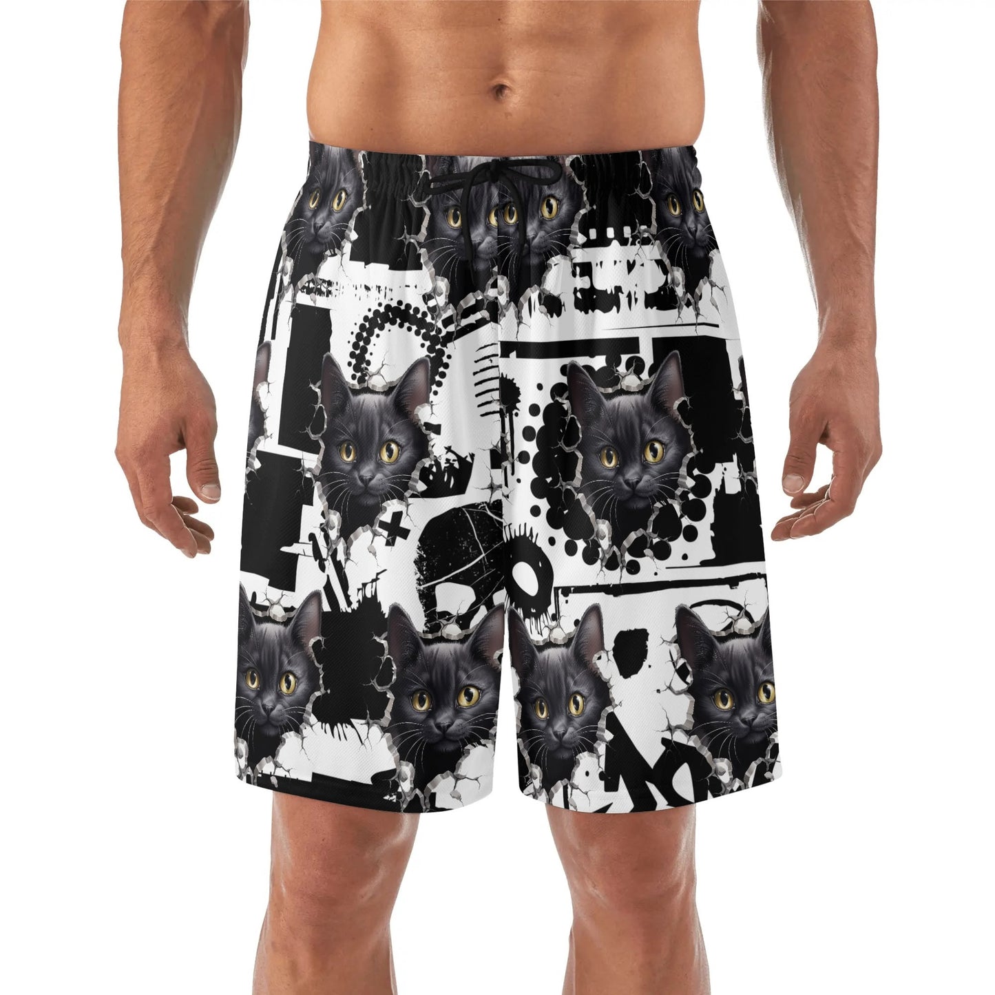 Mens Lightweight Hawaiian Beach Shorts