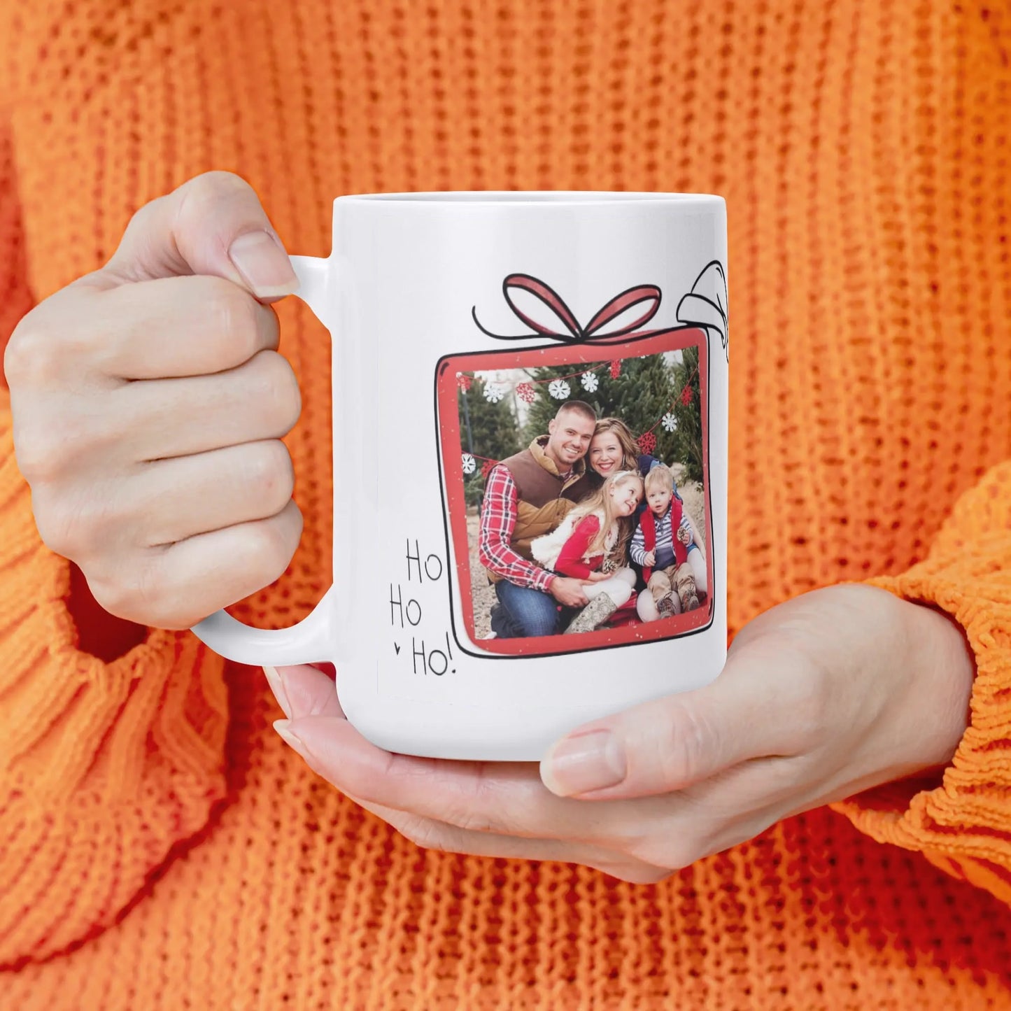 christmas mug ceramic, perfect coffee mug (15 oz/443 ml) with your own image