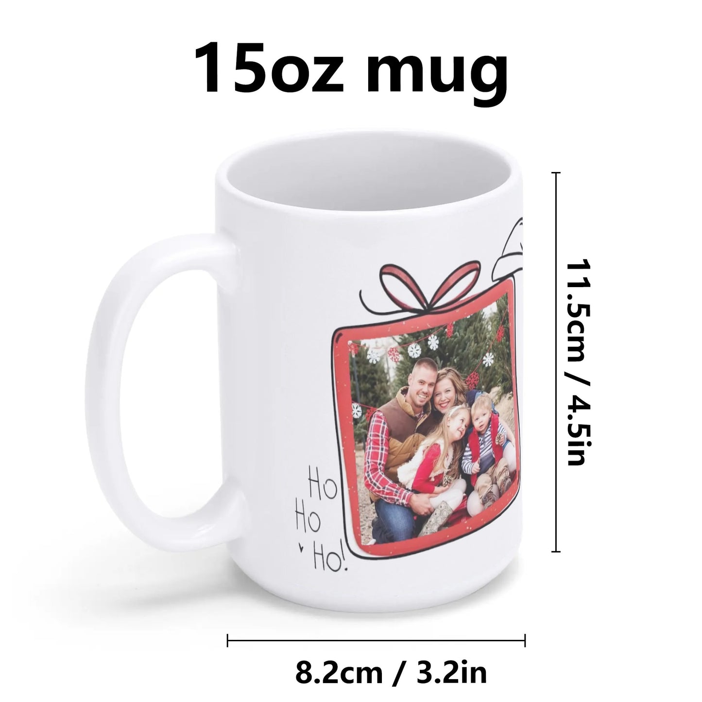 christmas mug ceramic, perfect coffee mug (15 oz/443 ml) with your own image