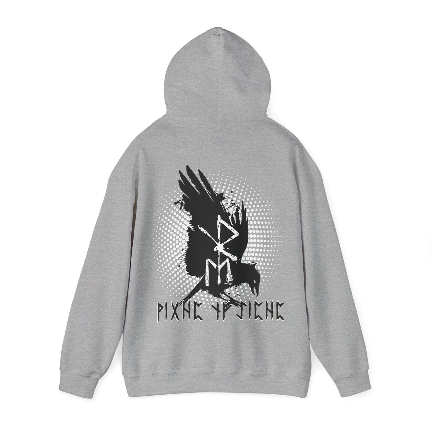 hoodie in strong cotton -- bindrune raven on the back