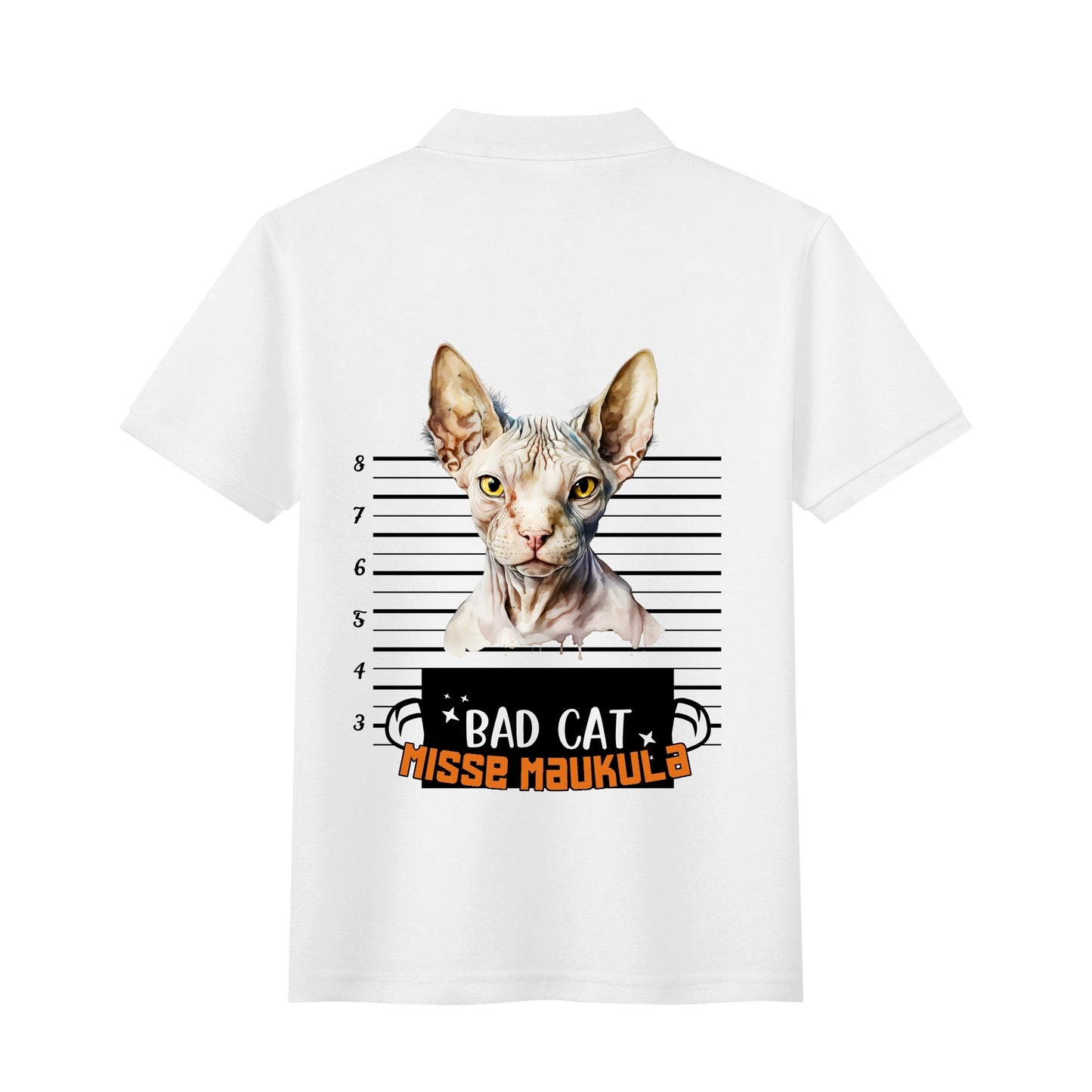 unisex bad cat Polo Shirt -  muokkaa millä tahansa omalla kuvalla, järjestelmä poistaa taustan