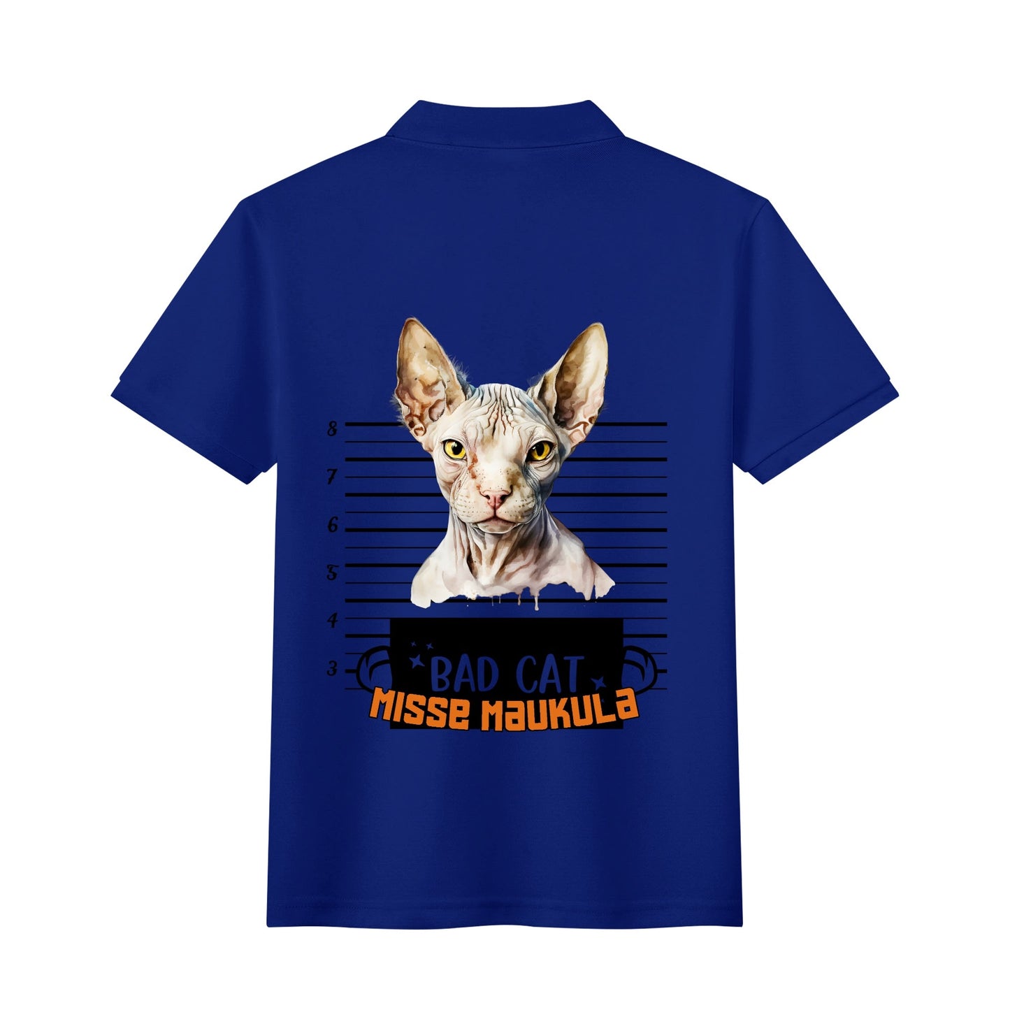 unisex bad cat Polo Shirt -  muokkaa millä tahansa omalla kuvalla, järjestelmä poistaa taustan