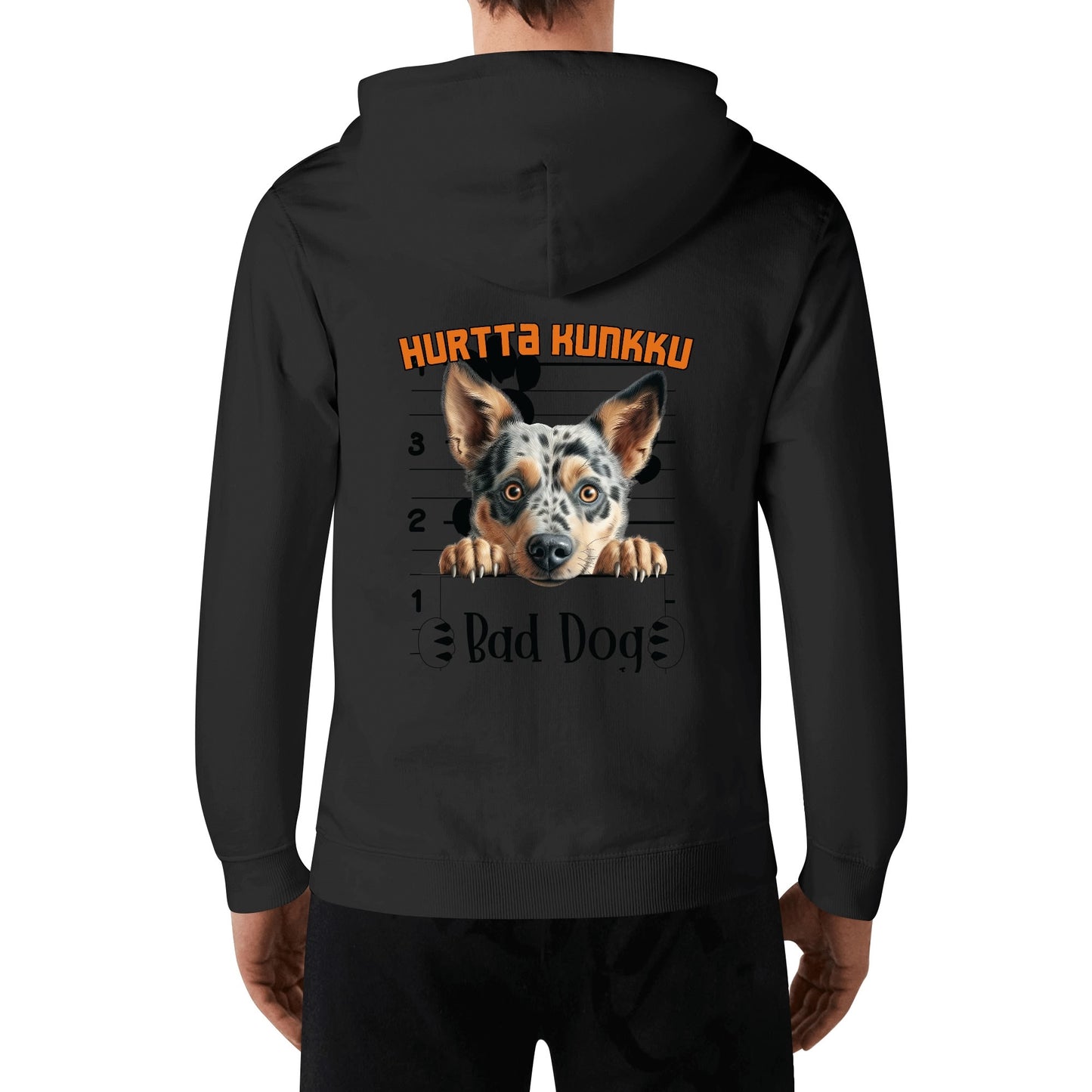 Unisex Front & Back  bad dog Cotton Hoodie omalla tekstillä ja kuvalla