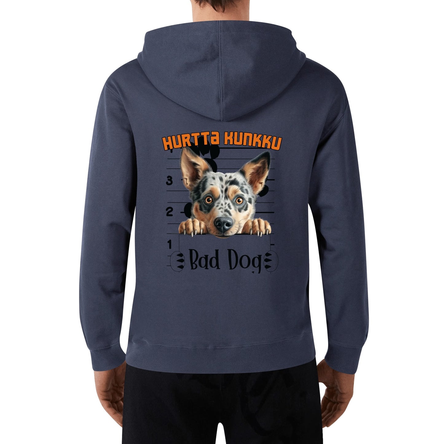 Unisex Front & Back  bad dog Cotton Hoodie omalla tekstillä ja kuvalla