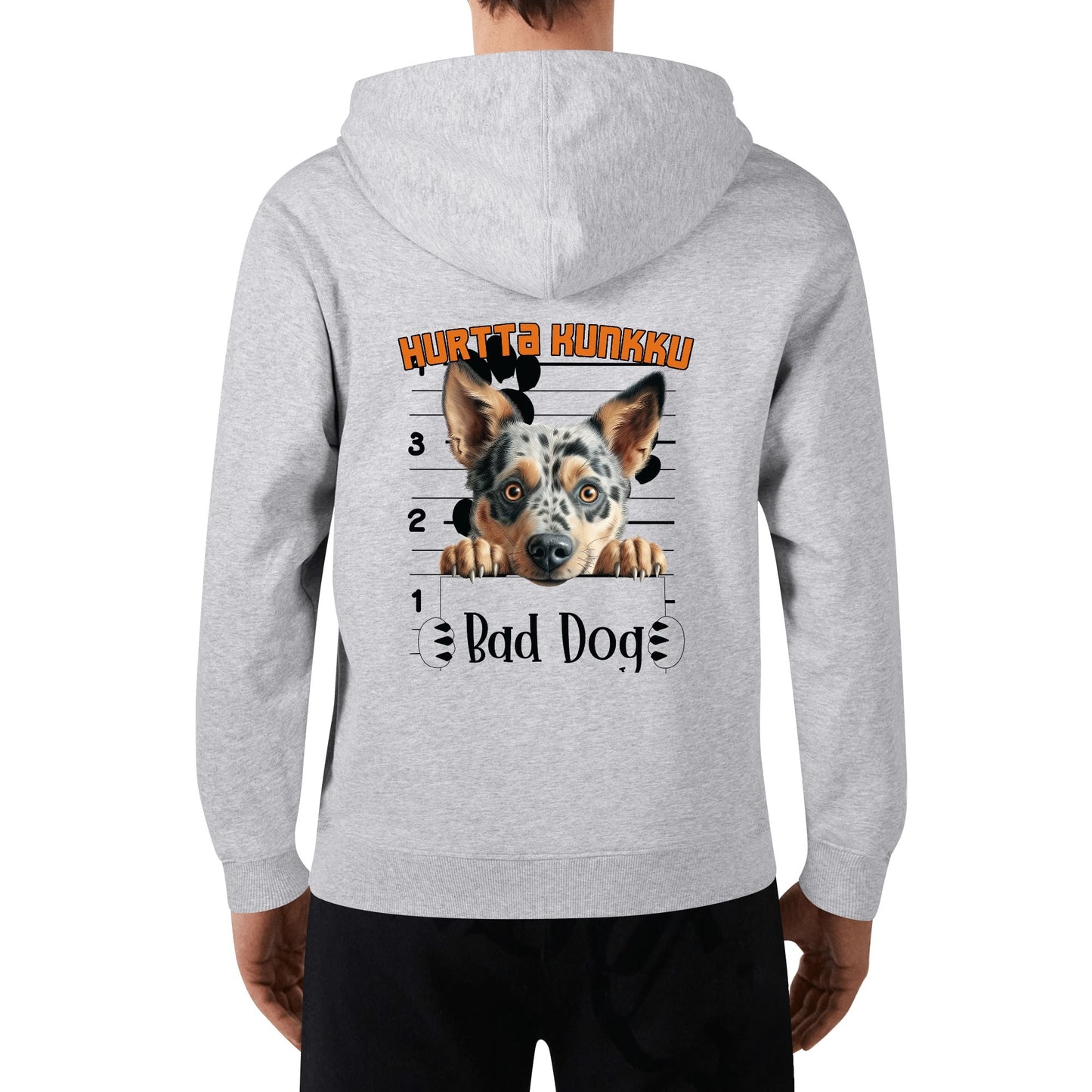 Unisex Front & Back  bad dog Cotton Hoodie omalla tekstillä ja kuvalla