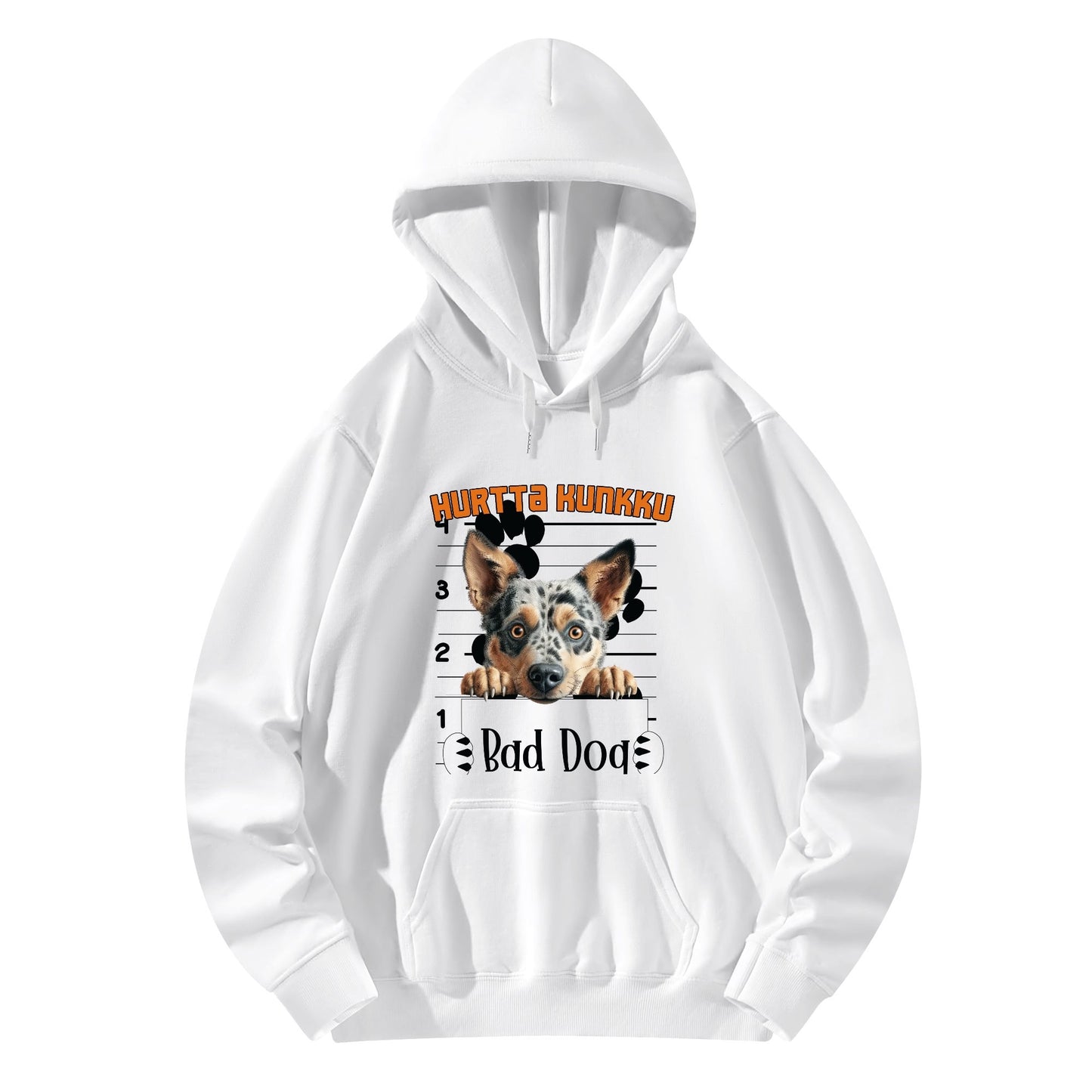 Unisex Front & Back  bad dog Cotton Hoodie omalla tekstillä ja kuvalla