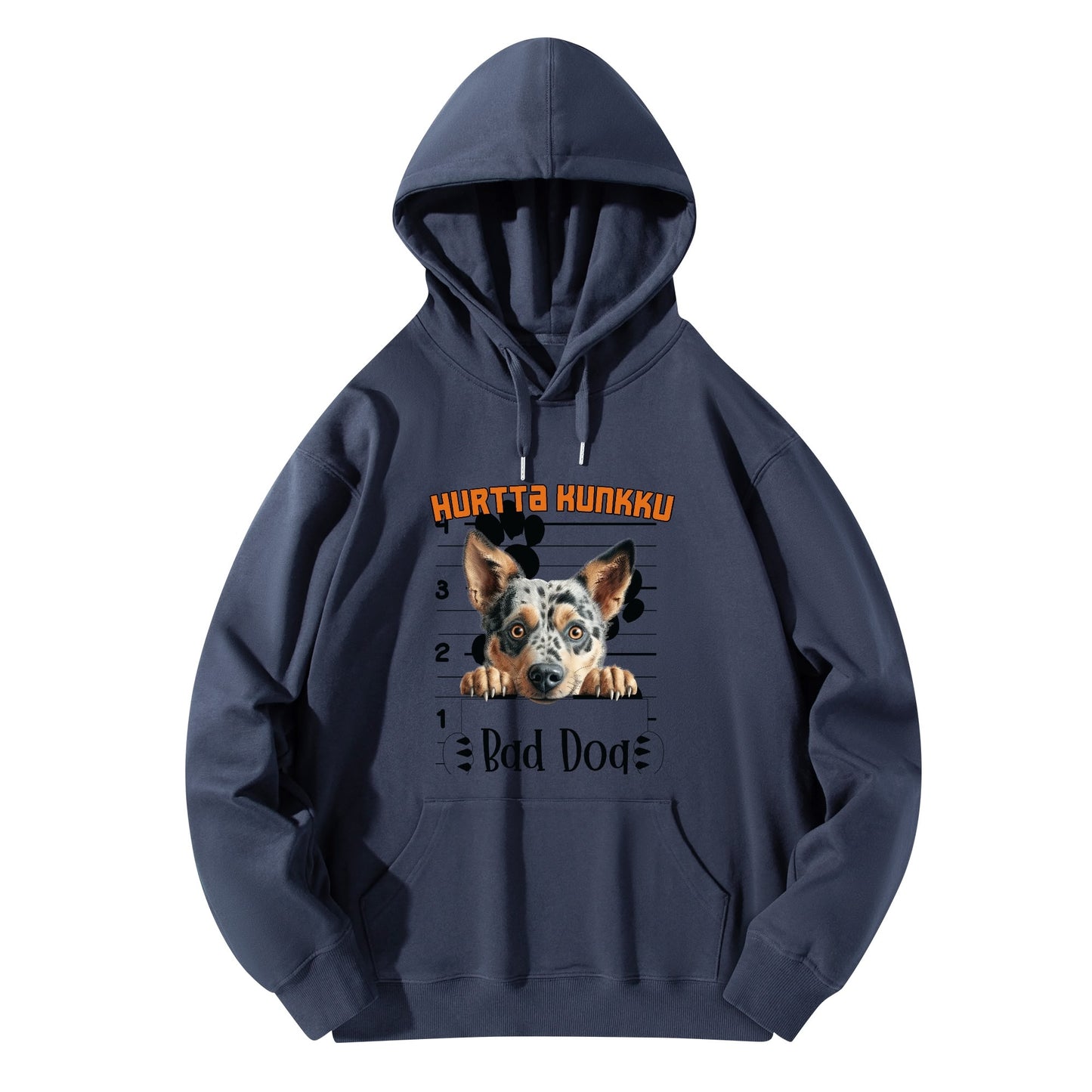 Unisex Front & Back  bad dog Cotton Hoodie omalla tekstillä ja kuvalla