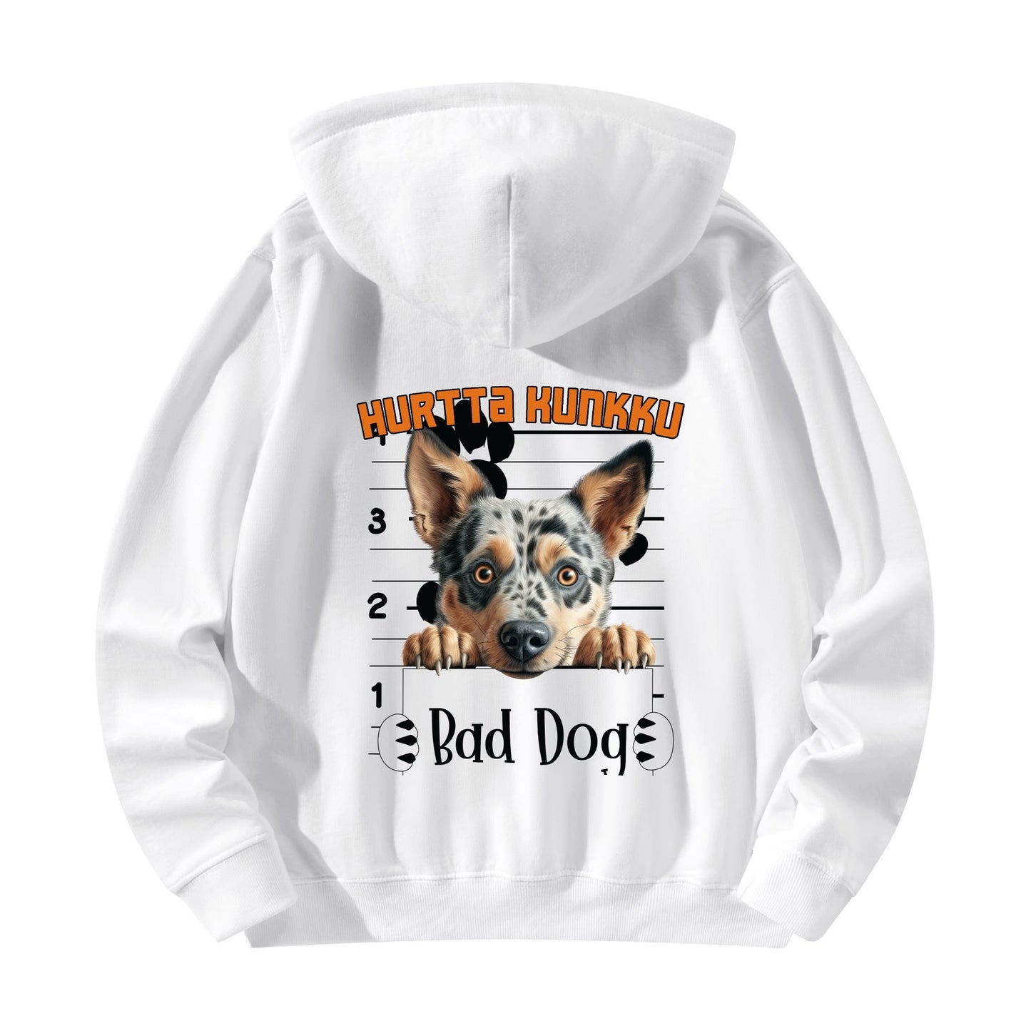 Unisex Front & Back  bad dog Cotton Hoodie omalla tekstillä ja kuvalla