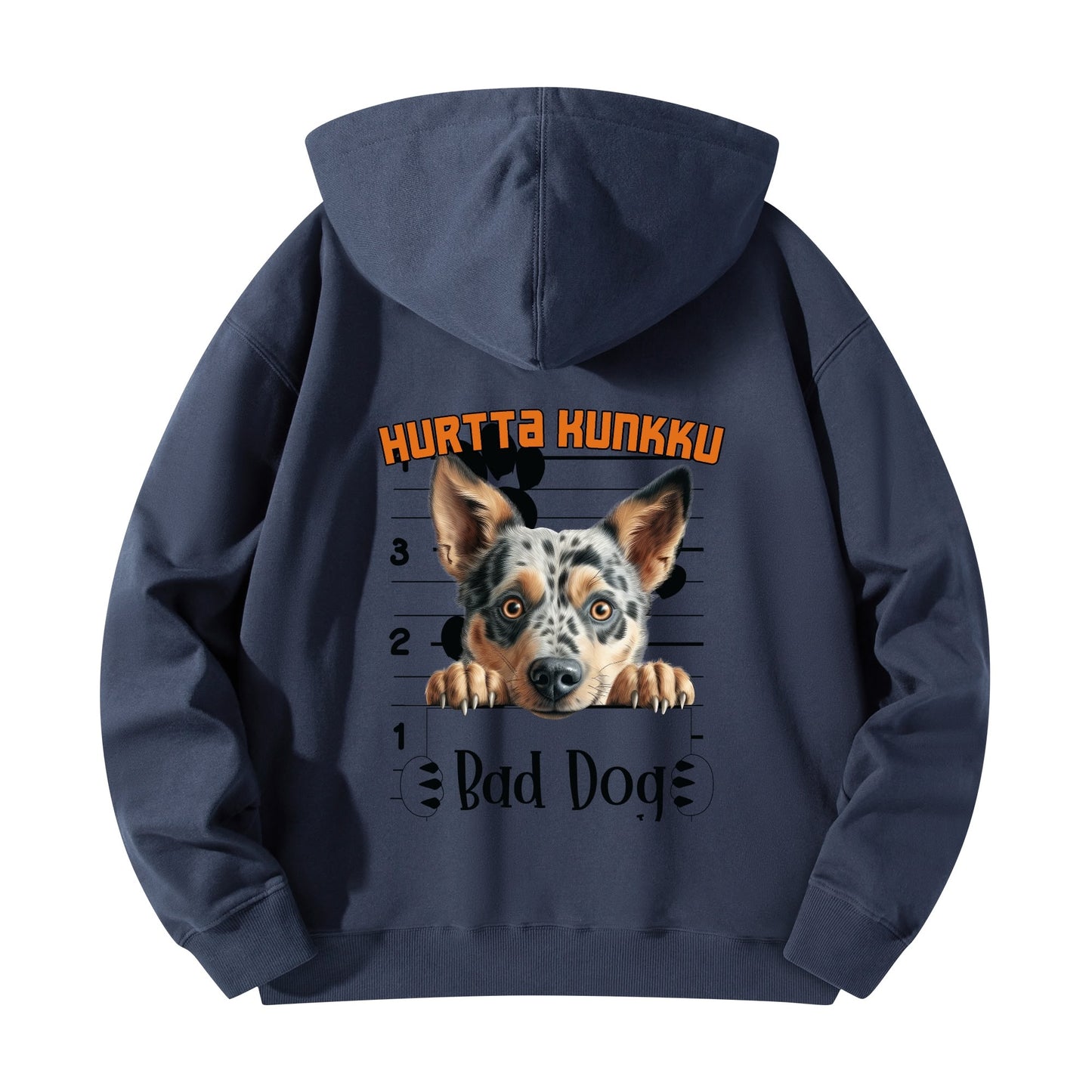 Unisex Front & Back  bad dog Cotton Hoodie omalla tekstillä ja kuvalla