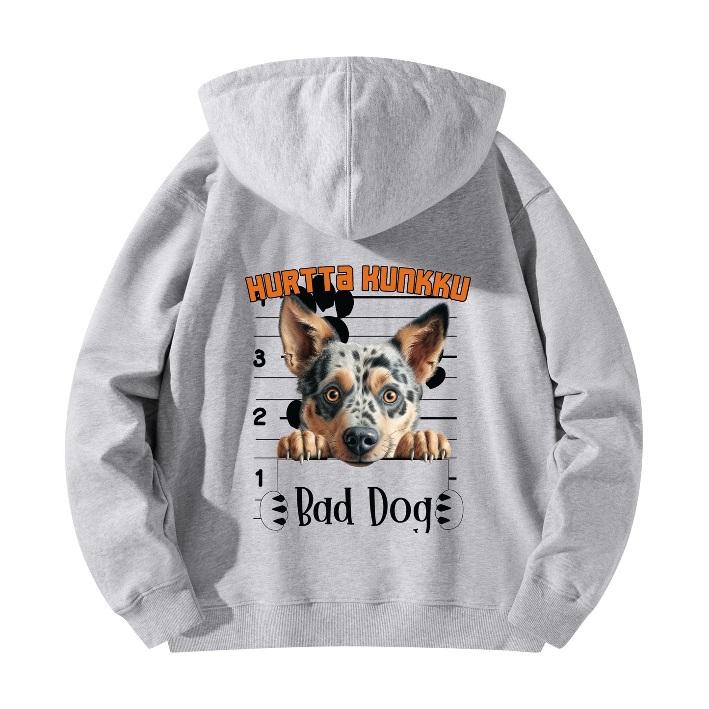 Unisex Front & Back  bad dog Cotton Hoodie omalla tekstillä ja kuvalla