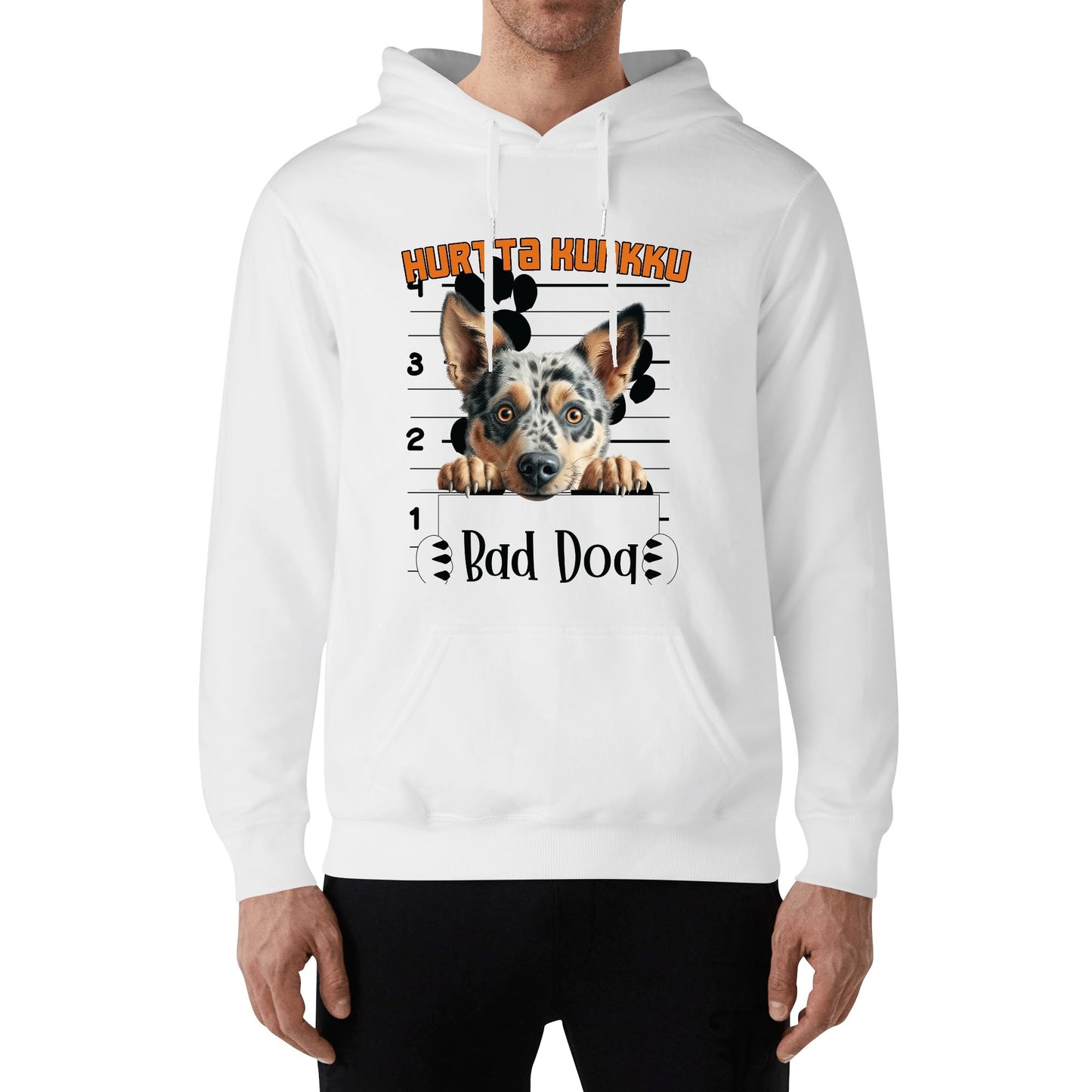 Unisex Front & Back  bad dog Cotton Hoodie omalla tekstillä ja kuvalla