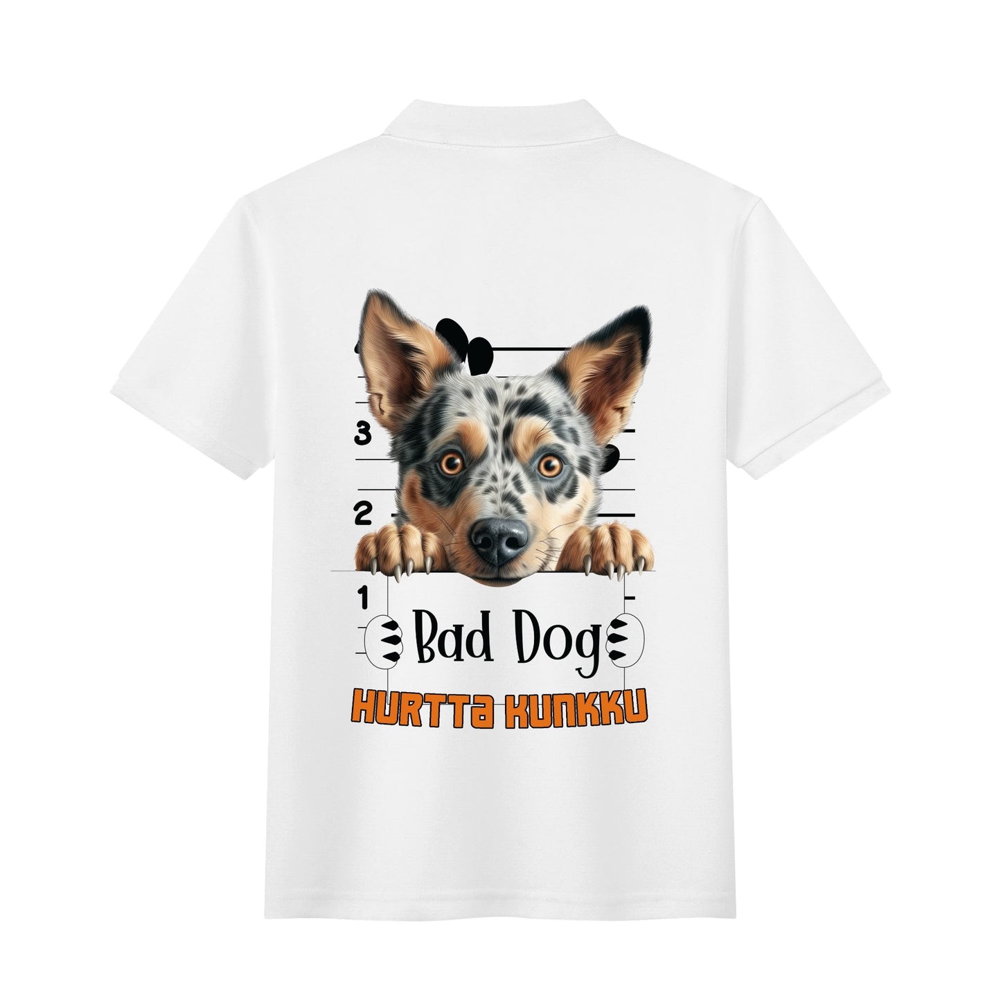 unisex bad dog Polo Shirt -  muokkaa millä tahansa omalla kuvalla, järjestelmä poistaa taustan