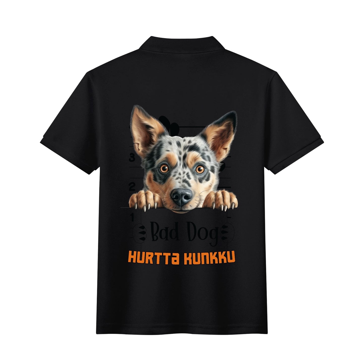 unisex bad dog Polo Shirt -  muokkaa millä tahansa omalla kuvalla, järjestelmä poistaa taustan