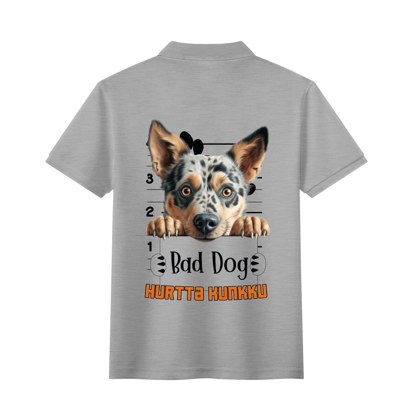 unisex bad dog Polo Shirt -  muokkaa millä tahansa omalla kuvalla, järjestelmä poistaa taustan