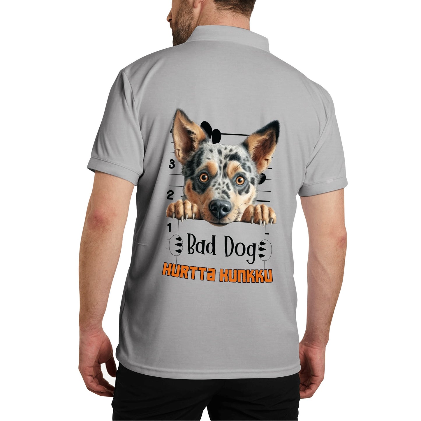 unisex bad dog Polo Shirt -  muokkaa millä tahansa omalla kuvalla, järjestelmä poistaa taustan