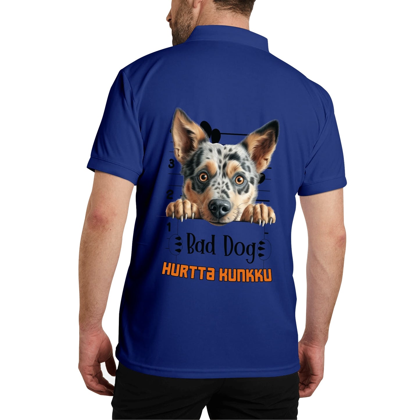 unisex bad dog Polo Shirt -  muokkaa millä tahansa omalla kuvalla, järjestelmä poistaa taustan