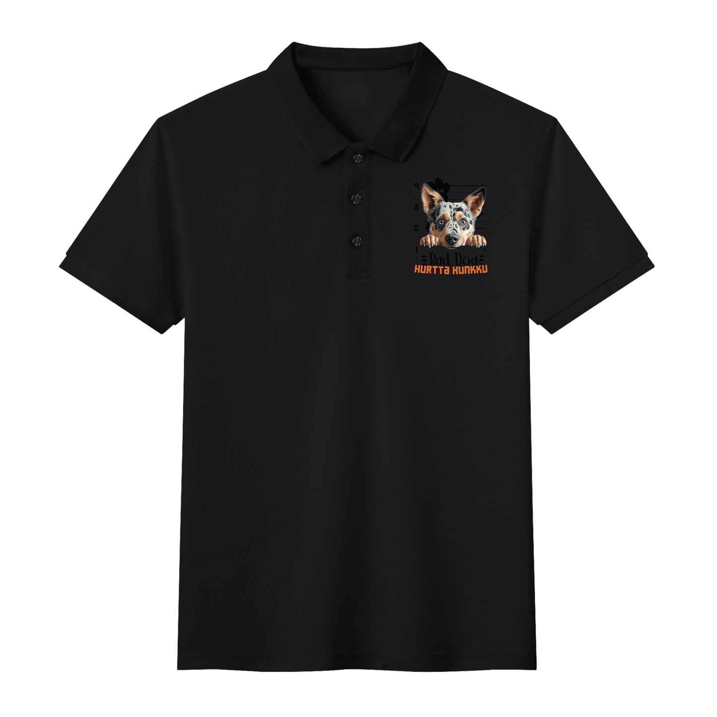 unisex bad dog Polo Shirt -  muokkaa millä tahansa omalla kuvalla, järjestelmä poistaa taustan