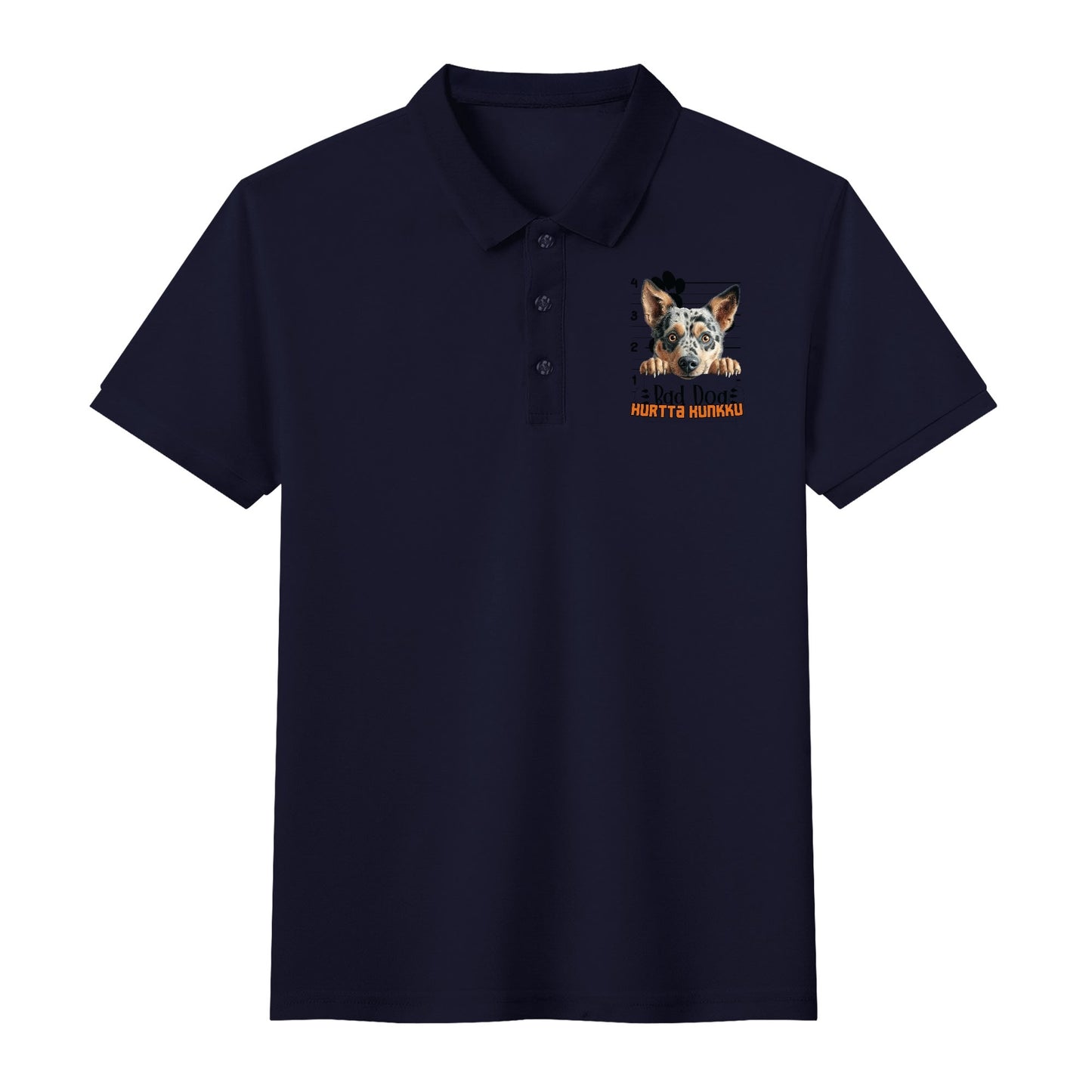 unisex bad dog Polo Shirt -  muokkaa millä tahansa omalla kuvalla, järjestelmä poistaa taustan