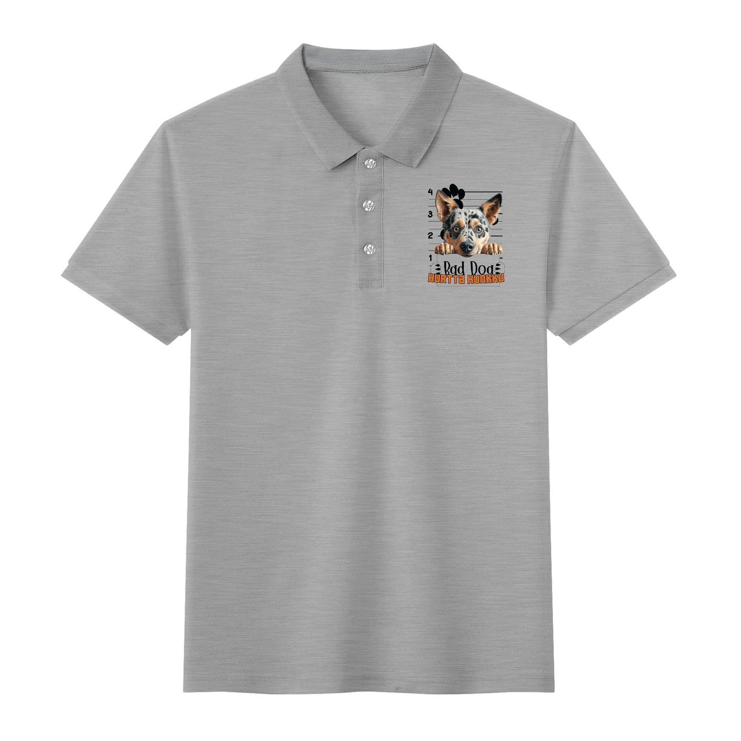 unisex bad dog Polo Shirt -  muokkaa millä tahansa omalla kuvalla, järjestelmä poistaa taustan