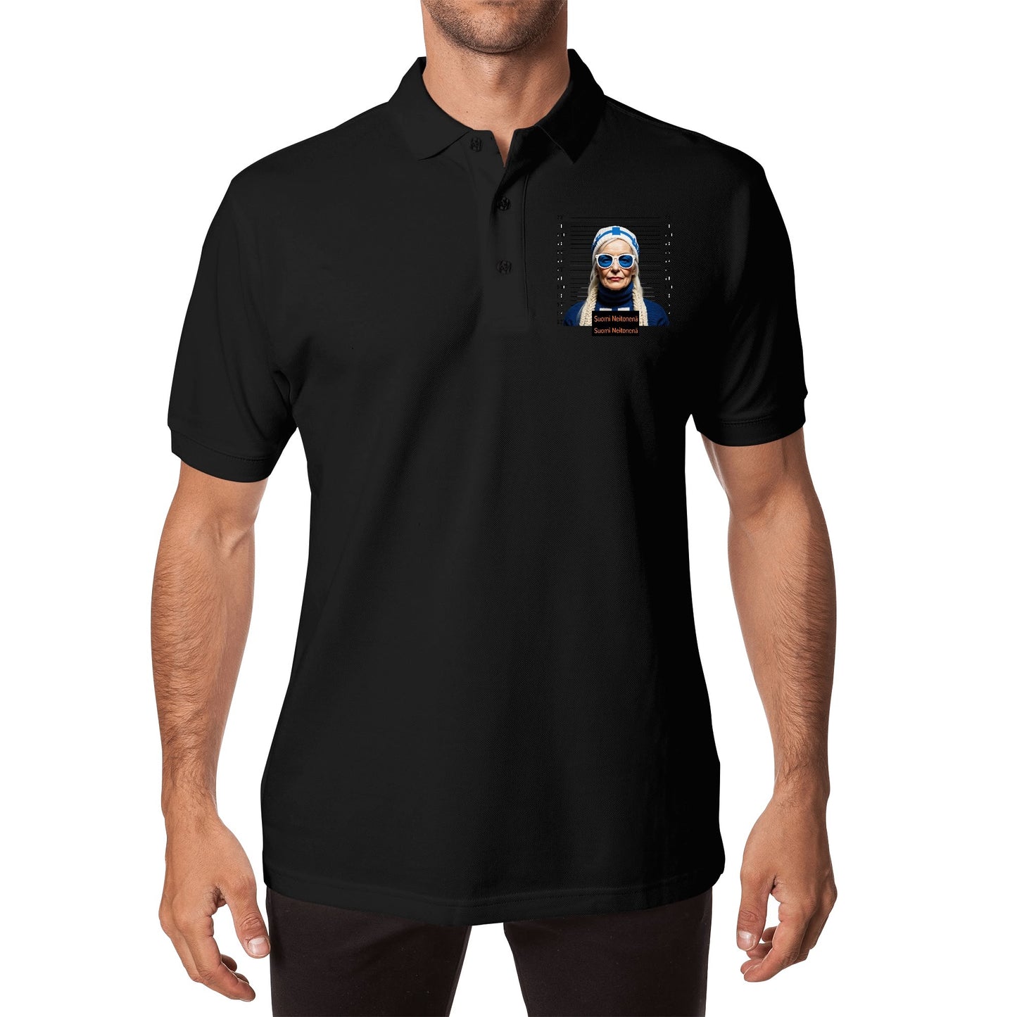 Unisex Adult Half printed Cotton Polo Shirt