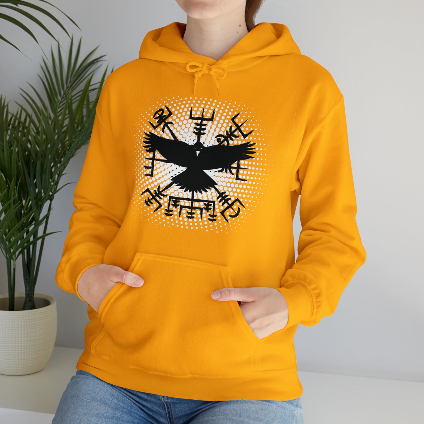 hoodie made of strong cotton - vegvisir raven