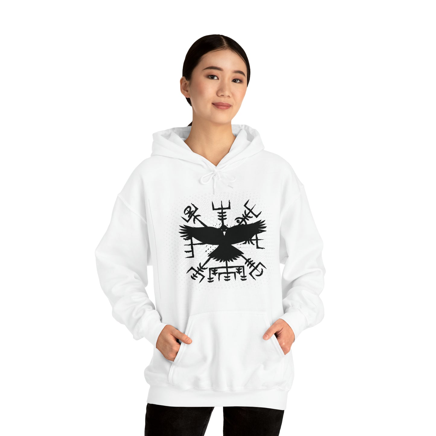 hoodie made of strong cotton - vegvisir raven