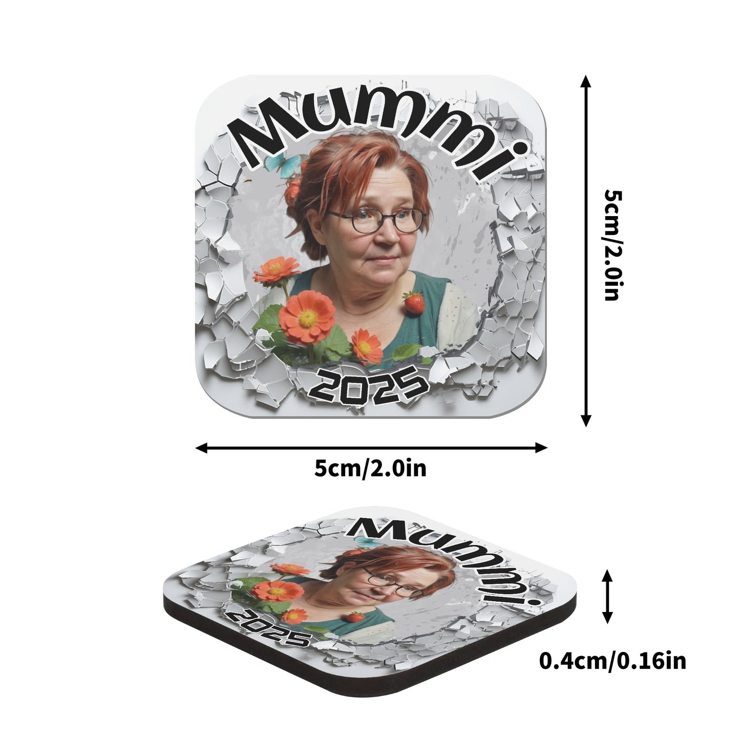 Personalized Magnetic Photos Gifts Fridge Stickers 4 Pcs