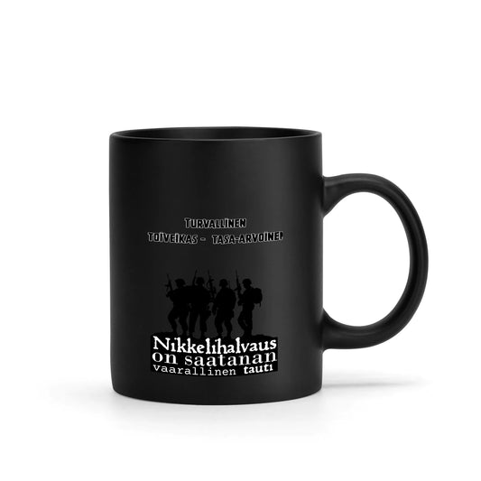 SUOMENLIPPU musta muki,  MILITARY suomi, muki,