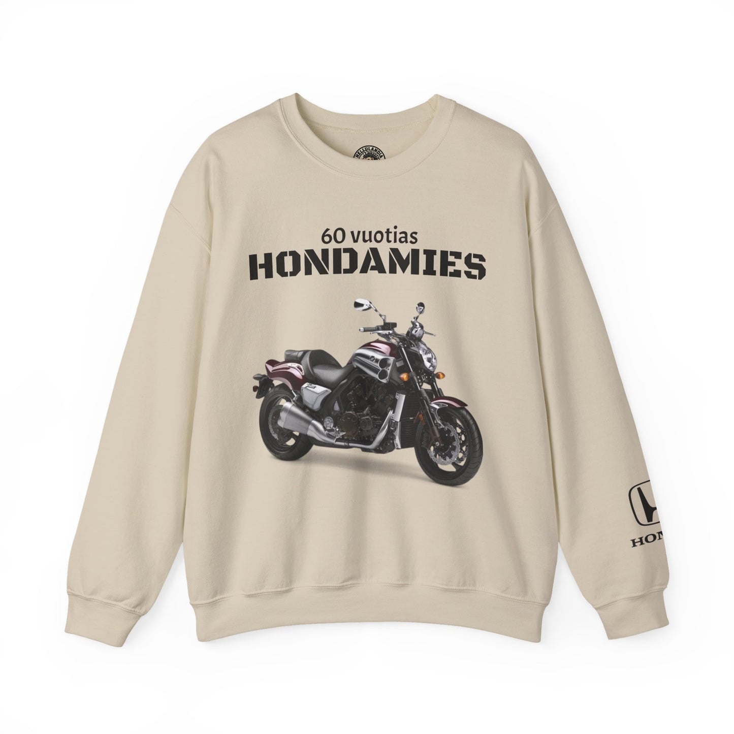 Honda VTX Motorcycle Crewneck Sweatshirt — 60 Vuotias Hondamies Rider Gift