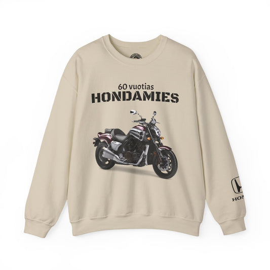 Honda VTX Motorcycle Crewneck Sweatshirt — 60 Vuotias Hondamies Rider Gift