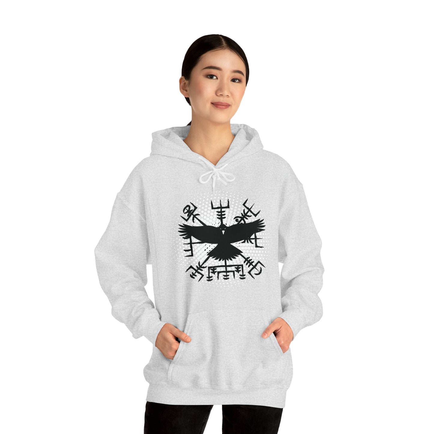 hoodie made of strong cotton - vegvisir raven