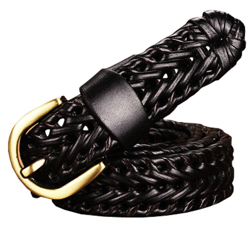 Ladies hand-woven leather belt