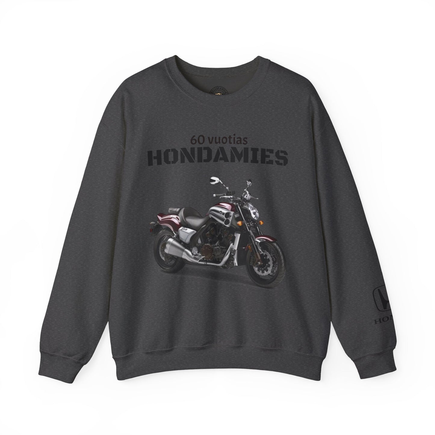 Honda VTX Motorcycle Crewneck Sweatshirt — 60 Vuotias Hondamies Rider Gift