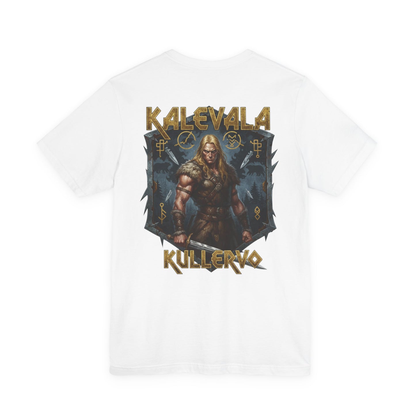 Kullervo — Kalevalan traaginen soturi Teepaita — Retro Graphic T-Shirt